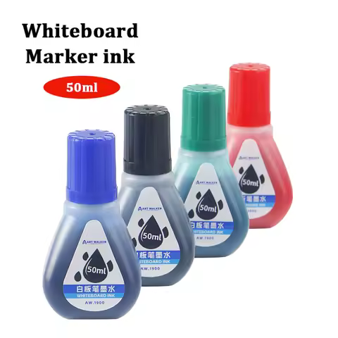 50ml Whiteboard Marker Ink, 4 Colors Red, Blue, Black, Green Whiteboard Marker Refill Ink, For Erasa