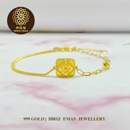 IBRIZ Jewellery BB099 | 999 Gold Bracelet For Woman Sunflower Accessories For Women Aksesori Gelang 