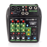 Meieark M4 4 Channel Mixer DJ Mixing Console with Bluetooth 48V Phantom Power Monitor Karaoke System USB Mixer Audio