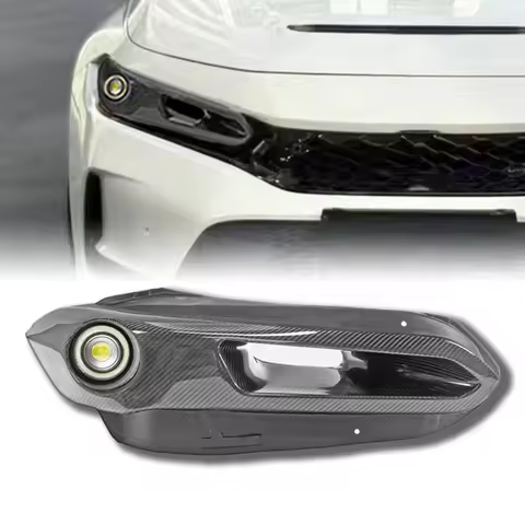 for Honda Civic Type-R FL5 FL1 -V Carbon Fiber Headlight Air Duct LHD Passenger Side with Projector 