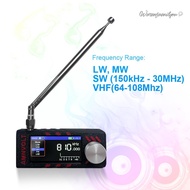 【COD】 SI4732 LSB USB AM FM FM/AM Radio 1.9inch IPS Screen Mini Pocket Radio with Antenna HF SW MW VH