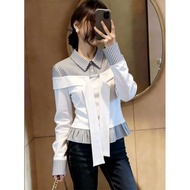 New Fake Two-Piece Striped Shirt