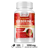 Berberine HCl 1200 mg 120 Capsules - Plus Pure Ceylon Cinnamon Berberine HCl Root Supplement Pills -