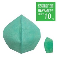 強強滾p-台灣原創專利3D可換濾片口罩(抗菌防霾 HEPA等級濾片 補充包10片)