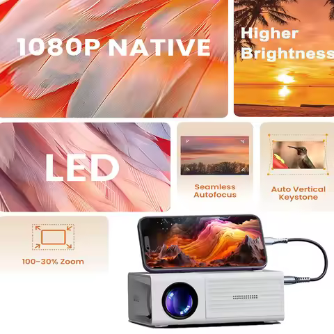 Z1 Mini Projector 1080P Supported 24-60 Inch Display Adjustable Wired Screen Mirroring HDMI USB AV H