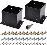 (2 Pack) 6x6 Post Bracket(Acturl 5.6 x5.6) Heavy Duty Adjustable Wood Fence Anchor Base Brackets, fo