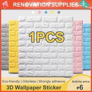 Wallpaper size 35X38cm Wall Stickers PE Foam 3D WallPaper Brick safety Waterproof Self Adhesive