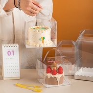 Cake Box Transparent 2/3/4/5/6 Inch Square Clear Board Packaging Pastry Papan Kek Kotak Bekas Biskut Raya Hantaran Decor