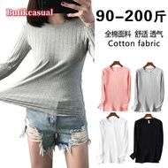 Women Long Sleeve blouse plus size t shirt autumn knitted thread Tops plain top tshirt