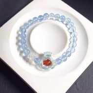 金魚缽海藍寶月亮石手串