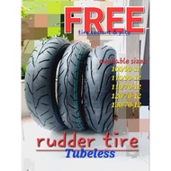 Rudder &amp; Beast Tubeless Tire 100/90-12, 110/90-12, 110/70/12, 120/70/12, 130/70/12