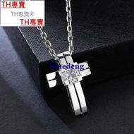 TH專賣® 925銀大十字架項鏈男耶穌個性鑲嵌男士吊墜韓版學生送男朋友禮物