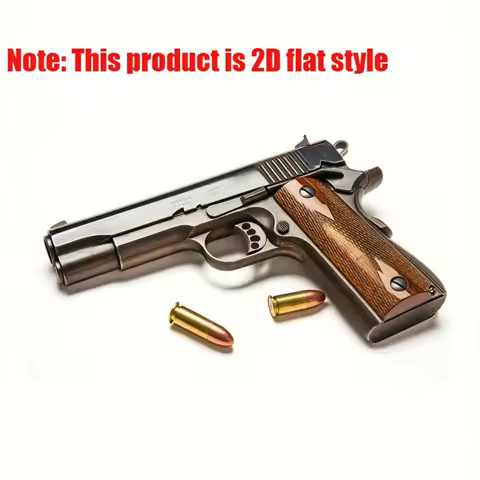 Authentic Colt M1911A1 Metal Replica Pistol with Wooden Grip - Ideal Home Decor for Military Lovers 