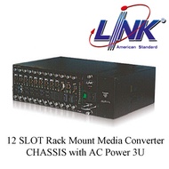 LINK 12 SLOT Rack Mount Media Converter CHASSIS with AC Power 3U Model. UT-3012