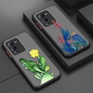 Matte Phone Case Skin Feeling Cactus Flower Refreshing Style For Vivo S1 S5 S6 S9 S9E T1 Z1 Z6 V11I V5 V23E V20SE X21UD X70 X60 PRO PLUS 5G Y91 Y93 Y91C IQOO5 IQOO7 IQOO NEO3  NEO5
