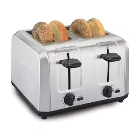4-Slice Toaster with Extra Wide Slots for Bagels Shade Selector Toast Boost Slide-Out Crumb Tray Aut
