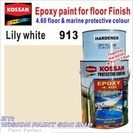 1L LILY WHITE 913 KOSSAN 4.60 EPOXY PAINT FLOOR COATING FINISH / CAT EPOXY / EPOXY WATERPROOF  / TIL