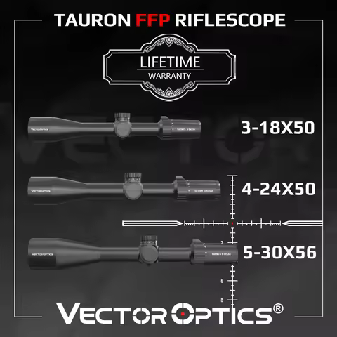 Vector Optics Tauron 3-18x50/4-24x50/5-30x56 FFP Riflescope German Tech Diamond Clear Image&Illumina
