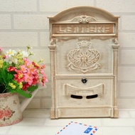 ((Yongmei Shop) Mailbox Retro White Brushed Gold Shopee Supermarket Pick-Up Limit 2 Pieces Sun