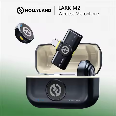 Hollyland LARK M2 Wireless Lavalier Microphone for iPhone Camera 300m Range Noise Cancellation 30H B