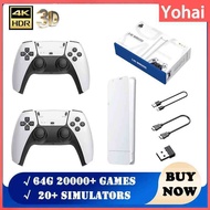 M15 4K TV 128G 40000 Konsol Permainan Video M15 4K TV Game Stick 128G dengan 40000 Permainan Terbina