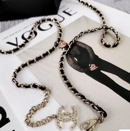 Chanel 香奈兒黑金呼啦圈長項鍊腰鏈