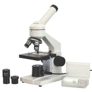 M102C-PB10 40X-1000X Biological Compound Microscope with Prepared and Blank Slides for Student and K