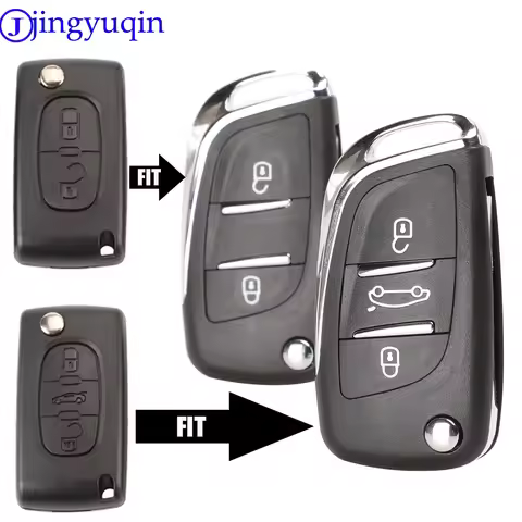 jingyuqin 2 Button Modified Flip Folding Key Shell Case For CITROEN C2 C3 C4 C5 C6 For Peugeot 207 3