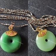 Lucky jade lucky and fortune coin jade Necklace Size 3 cm
