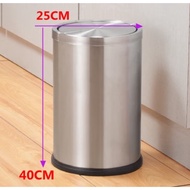 H-J Stainless Steel Trash Can Flip Direct-Cast Smoking Hotel Commercial Ashtray Public round Barrel Storage Bucket Rocke