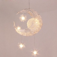 HY&amp; New Personalized Chandelier Star Moon Balcony Bedroom Cozy Lighting Bird's Nest Chandelier Simple Children Room Ligh