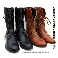 Leather Cowboy Boots Punk British Trendy Fashion Shoes
