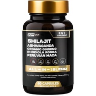 Shilajit Ashwagandha Supplements for Men, 8 in 1 Shilajit Ashwagandha Organic Ginseng, Ashwagandha