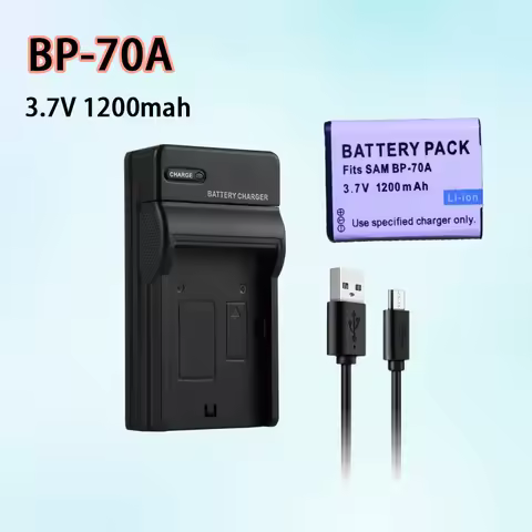 BP-70A Charger BP70A Battery 3.7V Rechargeable Lithium Battery 1200mAh for Samsung ES65 ES67 ES70 ES