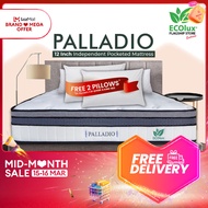 (FREE SHIPPING) ECOlux - Palladio 12 Inch | Independent Pocket Spring Mattress | Coconut Fibre Layer | Foam Encased Reinforcement | Tilam