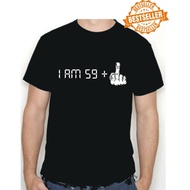 60Th Birthday T-Shirt / I'M 59 + 1 / Middle Finger / Rude / Funnyes