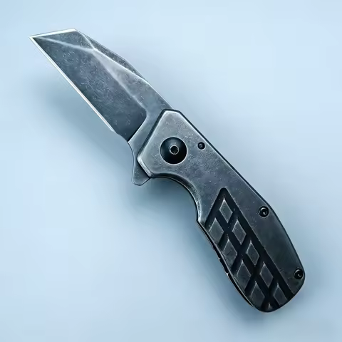 Outdoor CR 4021 Pocket Folding Knife 8Cr13Mov Stonewash Wharncliffe Blade 420 Steel Handle Tactical 