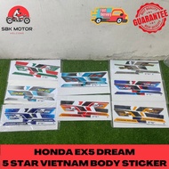 🔥【SBK MOTOR】Honda EX5 Dream 100 5 Star Vietnam Body Sticker | Sticker (7) | Full Fairing Kit