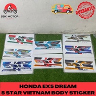 HONDA EX5 DREAM 100 5 STAR VIETNAM BODY COVER SET STICKER(7)