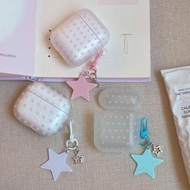 Korean Cute Frosted Star Phone Case with Star Pendant for Airpods 3 2 1 Airpods Pro 4 3 2 1 Airpod2 