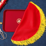 Award trays and red cloth, company relocation ceremony props, opening celebration ribbon-cutting eve