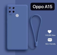 casing oppo a15 a15s tali candy cover silikon soft case handphone - biru