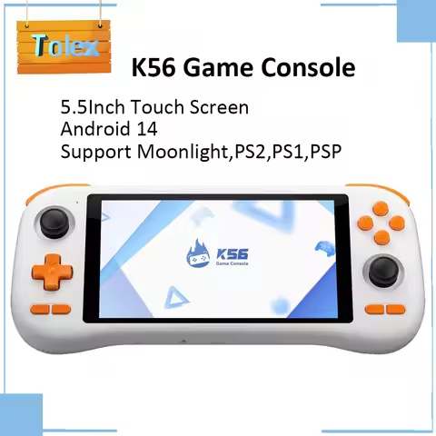 Tolex K56 Game Console 5.5Inch Touch Screen Android 14 Retro Handheld Game Console T620 6G 128G WiFi