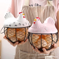 Ceramic Hen Ornament Egg Fruit Storage Basket Container Kitchen Supplies Egg Storage Basket EGG STOR
