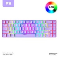 全城熱賣 - 有線辦公商務競技鍵盤-T8紫色青軸RGB發光