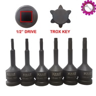 1/2" DR BOX TROX SOCKET BLACK HARDENED /  BOX SOCKET TROX KEY / STAR BOX SOCKET  / MATA BOX BINTANG 