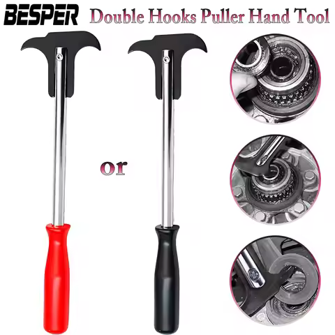1PC Professional Car Oil Seal Repair Remover Tool, Double Hook Head Seal Puller with Comfort Grip Ha