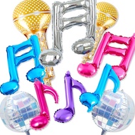 10pcs Music Balloon Kit K-pop Music Birthday Party Decorations Inflatable Disco Ball Microphone Musi
