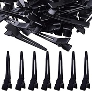 100pcs Black Single Prong Curl Clips Metal Alligator Hair Pins Styling Clips for Women Men Hair Exte