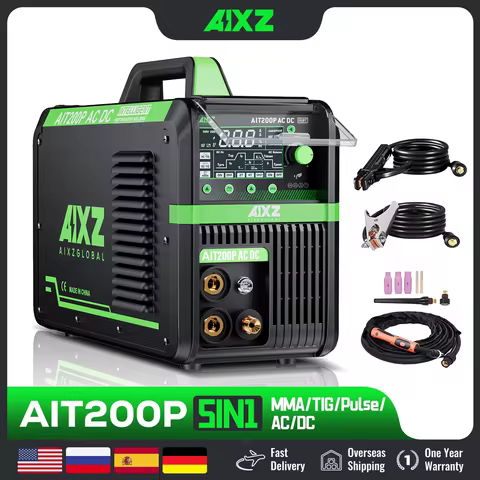 AIXZ HF TIG Welding Machine 200A AIT200P AC DC Welder With Pulse 5 in 1 IGBT Inverter ARC Stick Weld
